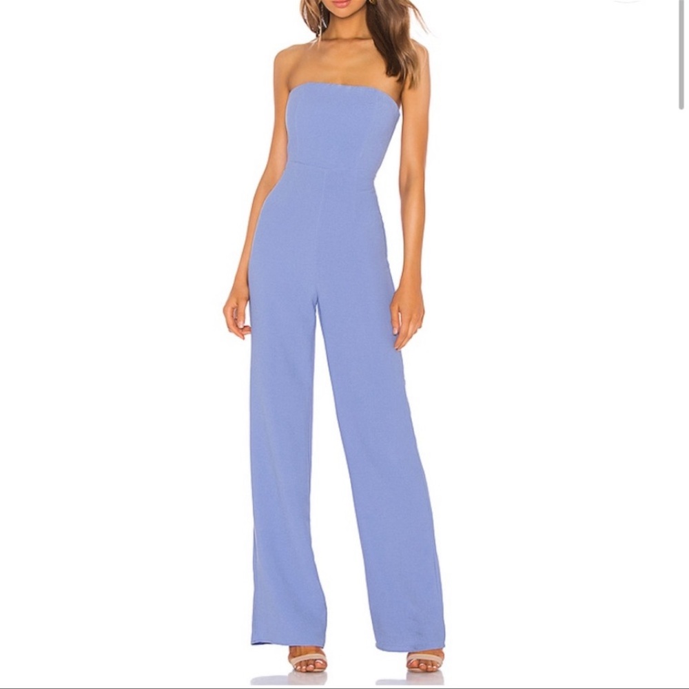 Revolve- Periwinkle Strapless Jumpsuit